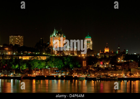 Québec (Stadt) von Levis in der Nacht, Quebec, Kanada Stockfoto