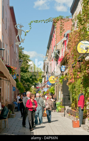 Rue du Petit Champlain, Altstadt von Quebec, Quebec Stadt, Quebec, Kanada Stockfoto