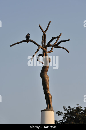 Moderne Skulptur in Plostad Makedonija Quadrat, Skopje, Mazedonien Stockfoto