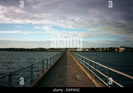 Ansicht von Roscoff aus Quai Parmentier, Damm, Bretagne, Frankreich Stockfoto