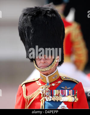 Prinz Philip, Duke of Edinburgh besucht die Trooping The Colour Zeremonie die Queen? s Geburtstag bei der Horse Guards Parade in London, Vereinigtes Königreich, 13. Juni 2009. Tausende von Menschen haben aufgedreht, um die Parade aus dem 17. Jahrhundert. Foto: Albert Nieboer (Niederlande) Stockfoto