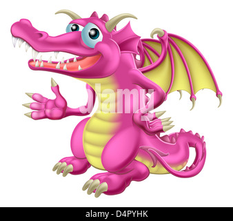 Beispiel für ein niedlich glücklich Lila Drache Charakter Maskottchen Stockfoto