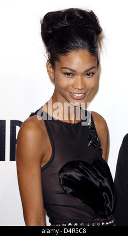 US-Modell Chanel Iman kommt für AmfAR Auftaktveranstaltung auf der Mailänder Fashion Week in Mailand, Italien, 28. September 2009. Foto: Hubert Boesl Stockfoto