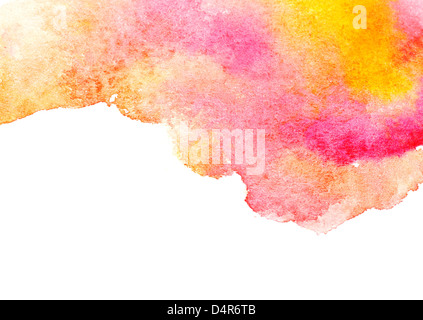 Abstrakte Aquarell Kunst Handfarbe auf weißem Hintergrund Stockfoto