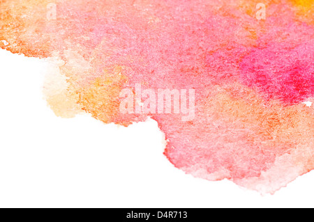 Abstrakte Aquarell Kunst Handfarbe auf weißem Hintergrund Stockfoto