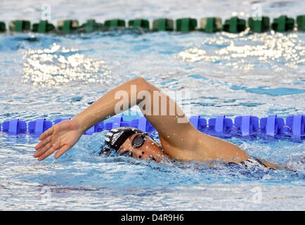 Deutsche Schwimmerin Daniela Samulski in Aktion während des Trainings in den Pool der Wettkämpfe im Foro Italico in Rom, 24. Juli 2009 gesehen. Foto: Bernd Thissen Stockfoto