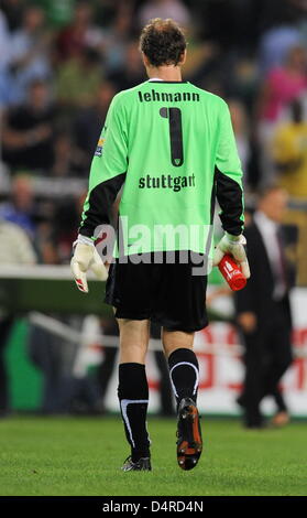 Stuttgart? s Torwart Jens Lehmann im Bild während des Spiels der deutschen Bundesliga VfL Wolfsburg Vs VfB Stuttgart im Stadium der Volkswagen Arena in Wolfsburg, Deutschland, 7. August 2009. Wolfsburg besiegt Stuttgart 2-0. Foto: Jochen Luebke Stockfoto