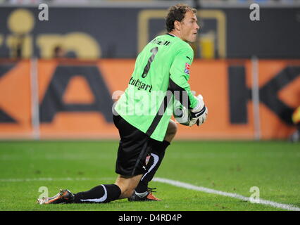 Stuttgart? s Torwart Jens Lehmann im Bild während des Spiels der deutschen Bundesliga VfL Wolfsburg Vs VfB Stuttgart im Stadium der Volkswagen Arena in Wolfsburg, Deutschland, 7. August 2009. Wolfsburg besiegt Stuttgart 2-0. Foto: Jochen Luebke Stockfoto