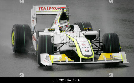 Britische Formel1-Fahrer Jenson Button Brawn GP im Zeittraining der auf Jose Carlos Pace Rennstrecke in Interlagos in der Nähe von Sao Paulo, SP, Brasilien, 17. Oktober 2009. Button wurde Fünfter in der Formel 1 Grand Prix von Brasilien am 18. Oktober 2009, genug, um Formel-1-Weltmeister geworden. Foto: Jan Woitas Stockfoto