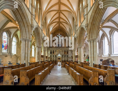 Innere des Southwell Minster, Southwell, Nottinghamshire, East Midlands, UK Stockfoto