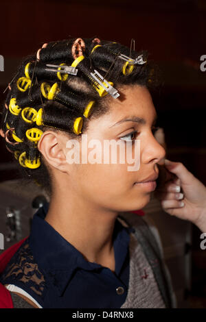 Montag, 18 März, 2013 Blackpool, Lancashire, UK. Modelle, Walzen, Maskenbildner, Friseure und in der Hair & Beauty, North West Finals, im Empress Ballroom, Wintergärten, Blackpool statt. Stockfoto