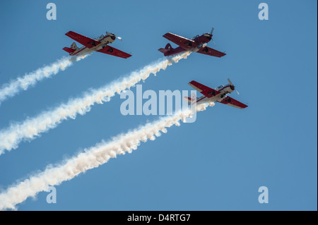 Jäger-Piloten fliegen in Formation an der Donner in der Tal-Luft in Columbus, Georgia (USA) auf 16. März 2013 anzeigen. Stockfoto