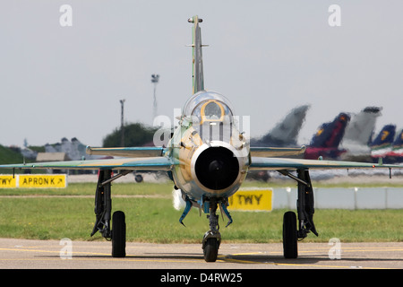 Rumänische Luftwaffe MiG-21UM LanceR-B, Kecskemet, Ungarn. Stockfoto