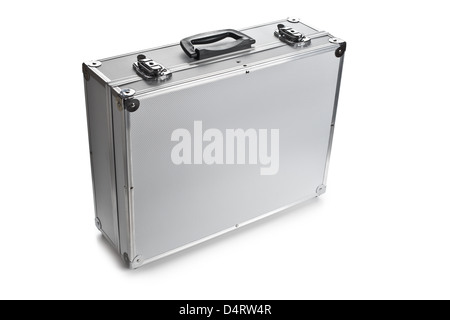 Aluminium-Gehäuse auf weißem Hintergrund Stockfoto