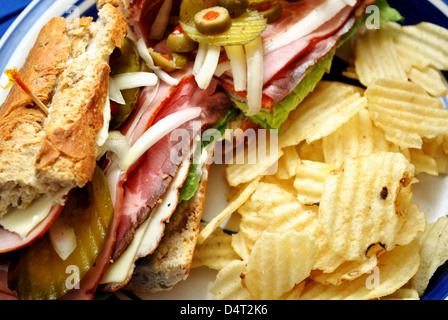 Nahaufnahme eines Sandwiches zum Mittagessen Stockfoto