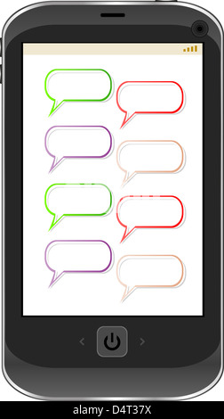 Cloud-computing-Konzept. Handy mit Cloud-Symbol Stockfoto