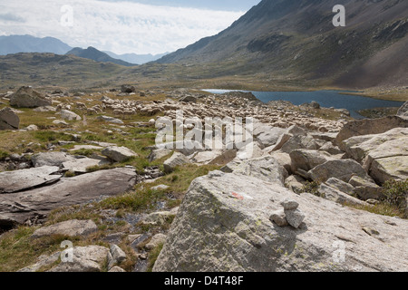 GR 11 Fußweg entlang der Vall d'Anglos in den spanischen Pyrenäen - Huesca, Aragon, Spanien. Stockfoto