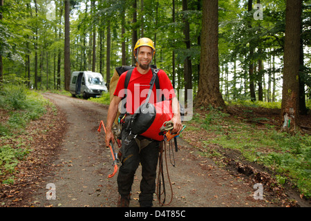 Pforzheim, Deutschland, seed Sammler Kay Busemann Aquf dem Weg zur Arbeit Stockfoto