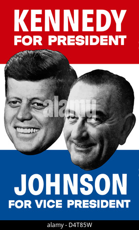 Vintage Wahlplakat zeigt die 1960 demokratische Kandidaten. Stockfoto