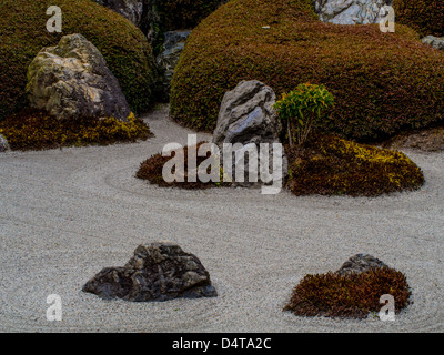 Karesansui trockene Landschaftsgarten am Meigetsuin Tempel, Kamakura, Japan Stockfoto