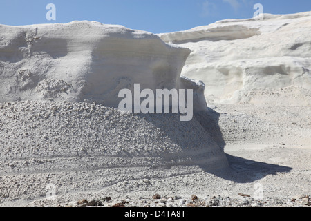 Sarakiniko weißen Tuff Formationen, Milos, Griechenland. Stockfoto