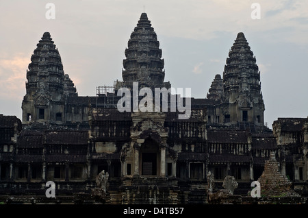 Sonnenuntergang über Angkor Wat Tempel Stockfoto