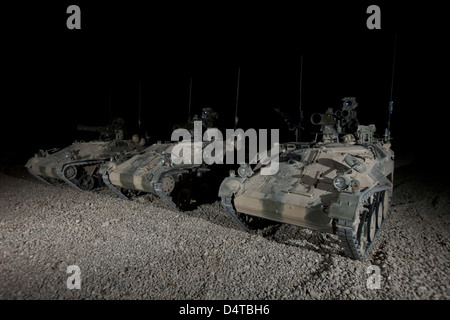 Wiesel 1 ATM Panzerabwehr Zugfahrzeuge mit TOW-Raketen ausgestattet. Stockfoto