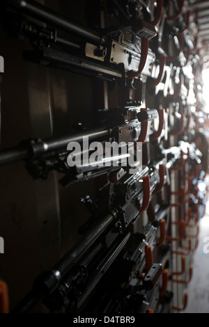 Eine Waffenkammer der PK 7,62 mm Allzweck Maschinengewehre in der Sowjetunion entwickelt. Stockfoto