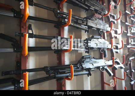 Eine Waffenkammer der PK 7,62 mm Allzweck Maschinengewehre in der Sowjetunion entwickelt. Stockfoto