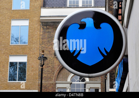 Barclays Bank Zeichen in central London, UK Stockfoto