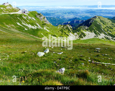 Tatra Gebirge, Polen, Blick vom Kasprowy Wierch montieren Top Kabel Liftstation Stockfoto