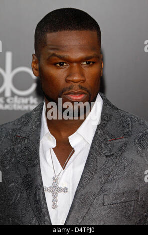 US-Rapper Curtis Jackson aka 50 Cent kommt für den American Music Awards 2009 im Nokia Theatre in Los Angeles, CA, USA, 23. November 2009. Foto: Hubert Boesl Stockfoto