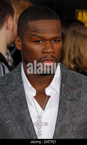 US-Rapper Curtis Jackson aka 50 Cent kommt für den American Music Awards 2009 im Nokia Theatre in Los Angeles, CA, USA, 23. November 2009. Foto: Hubert Boesl Stockfoto