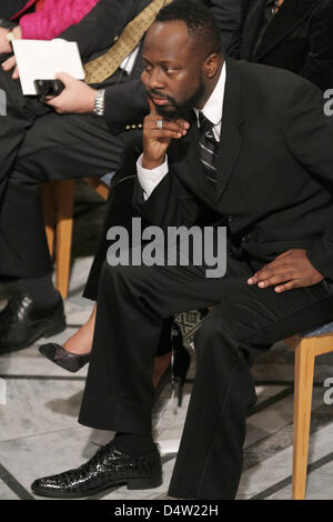 US Msician Wyclef Jean besucht die Verleihung des Friedensnobelpreises 2009 in das Rathaus von Oslo, Norwegen, 10. Dezember 2009. Foto: Patrick van Katwijk Stockfoto