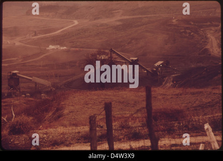 Diese Kohle Tipple befindet, wo ein Bauernhaus einst stand. Von Route 100. 10/1973 Stockfoto