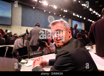 Bundesumweltminister Norbert Roettgen abgebildet bei der feierlichen Eröffnung der Konferenz der Minister bei der UN-Weltklimakonferenz in Kopenhagen, Dänemark, 15. Dezember 2009. Die Konferenz ist die entscheidende Phase getreten. Foto: KAY NIETFELD Stockfoto