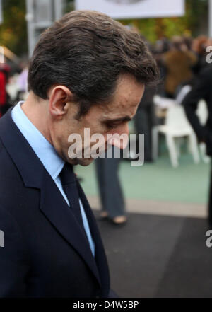 Der französische Präsident Nicolas Sarkozy besucht der Welt-Klimakonferenz COP15 in Kopenhagen, Dänemark, 18. Dezember 2009. Die Konferenz endet am 18. Dezember und ist die entscheidende Phase getreten. Foto: KAY NIETFELD Stockfoto