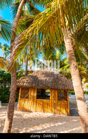 Strandhütte; Riu Palace; Hotel; Punta Cana; Dominikanische Republik; Karibik Stockfoto