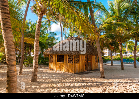 Strandhütte; Riu Palace; Hotel; Punta Cana; Dominikanische Republik; Karibik Stockfoto