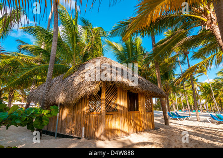 Strandhütte; Riu Palace; Hotel; Punta Cana; Dominikanische Republik; Karibik Stockfoto