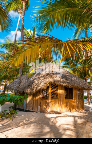 Strandhütte; Riu Palace; Hotel; Punta Cana; Dominikanische Republik; Karibik Stockfoto