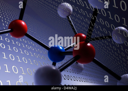 Darstellung von Molekülen und Binär Stockfoto