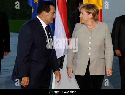 Bundeskanzlerin Angela Merkel empfängt der ägyptische Präsident Husni Mubarak im Kanzleramt in Berlin, Deutschland, 22. September 2010. Poto: Tim Brakemeier Stockfoto