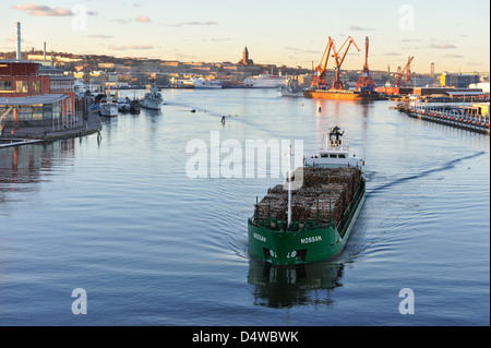 Versand ab Hafen von Göteborg, Göta Älv, Schweden, Europa Stockfoto