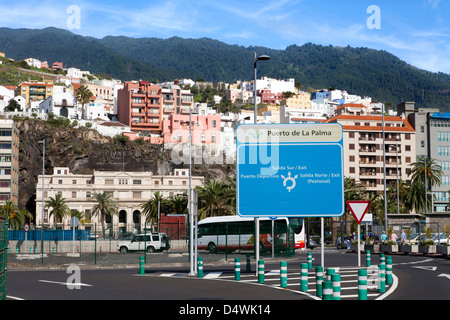 LA PALMA. SANTA CRUZ DE LA PALMA. BLICK VON DER ANLEGESTELLE DER STADT. Stockfoto