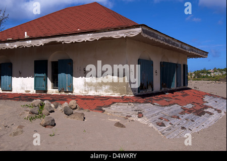 Die Verwüstung von Plymouth und den umliegenden Städten, verursacht durch den Vulkan auf der Insel Montserrat in der Karibik Stockfoto