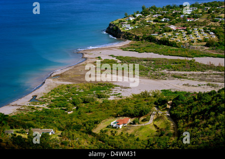 Die Verwüstung von Plymouth und den umliegenden Städten, verursacht durch den Vulkan auf der Insel Montserrat in der Karibik Stockfoto