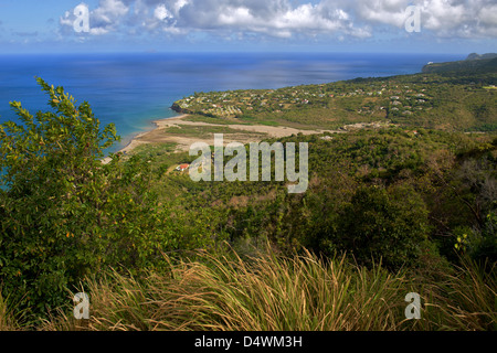 Die Verwüstung von Plymouth und den umliegenden Städten, verursacht durch den Vulkan auf der Insel Montserrat in der Karibik Stockfoto