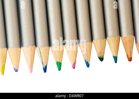 Farbige Aquarell Bleistift Spitzen Stockfoto