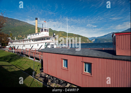 SS Moyie stern Wheeler auf dem Kootenay See in Kaslo Stockfoto